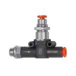 Riegler 106795.3/2-way valve, pneumat., NC, thread-hose, G 1/4, hose Ø 8