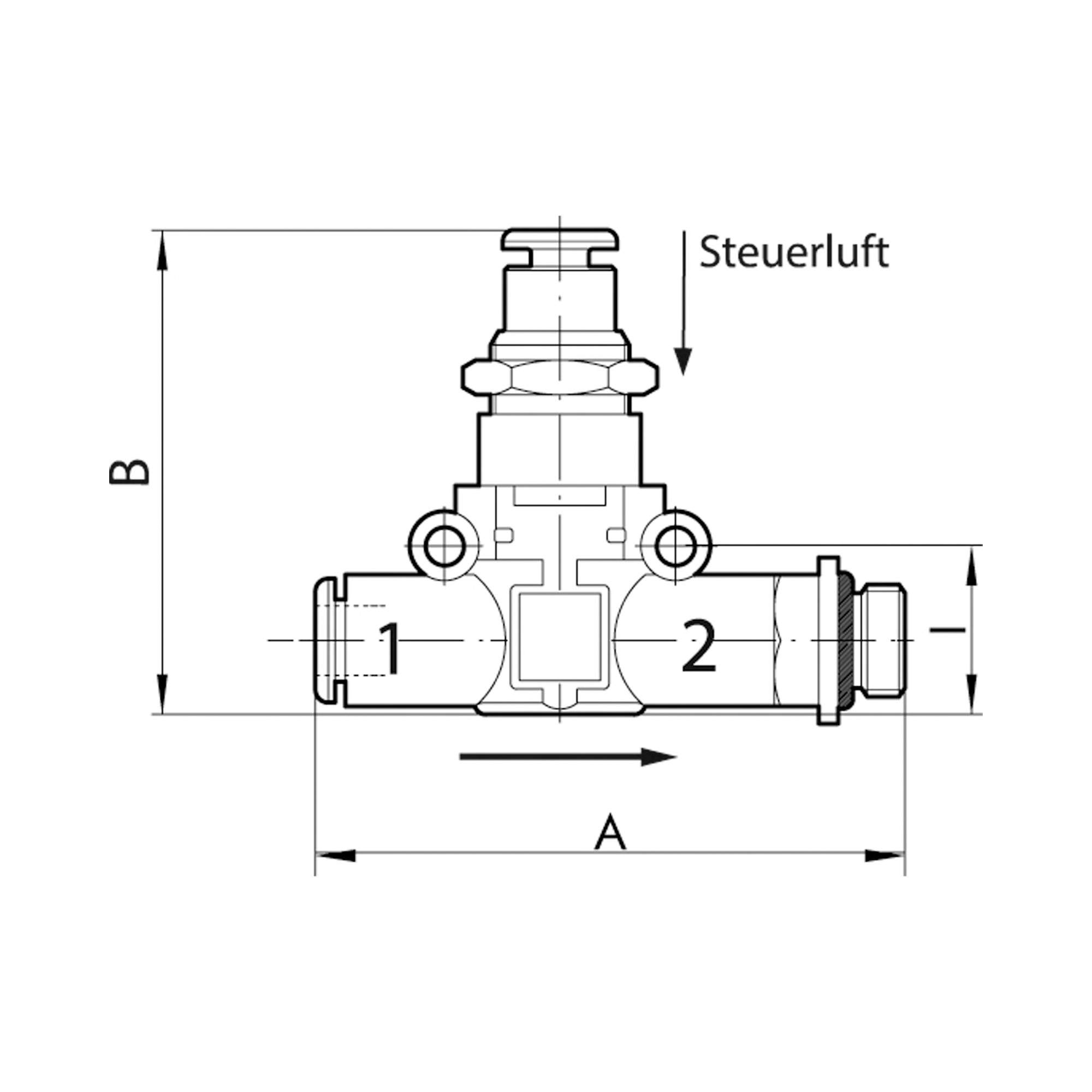 3/2-way valve, pneumat., NC, hose-thread, G 1/8, hose Ø 6 - Riegler 106797