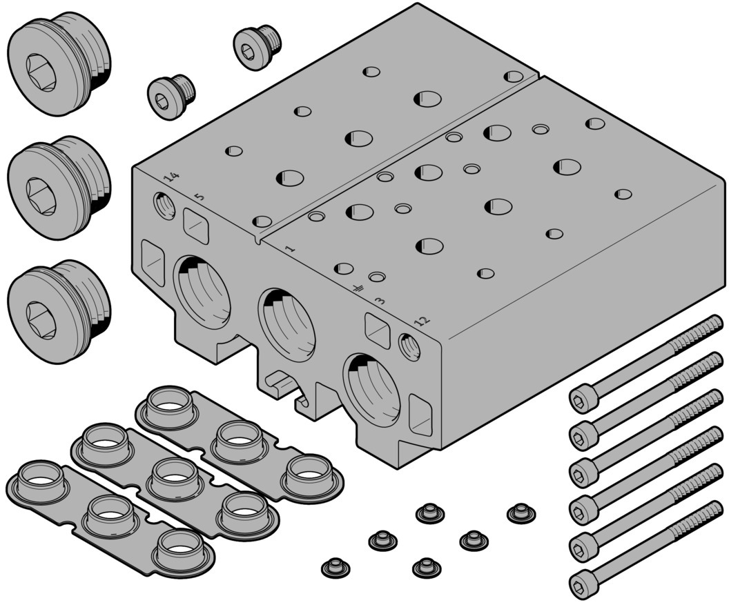Anschlussblock VABM-B10-30E-N34-2 - Festo 8026368