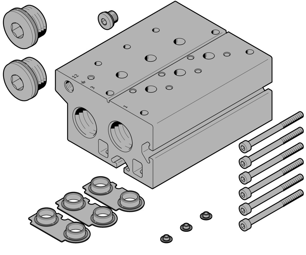 Anschlussblock VABM-B10-30E-N34-3-P3 - Festo 8026405