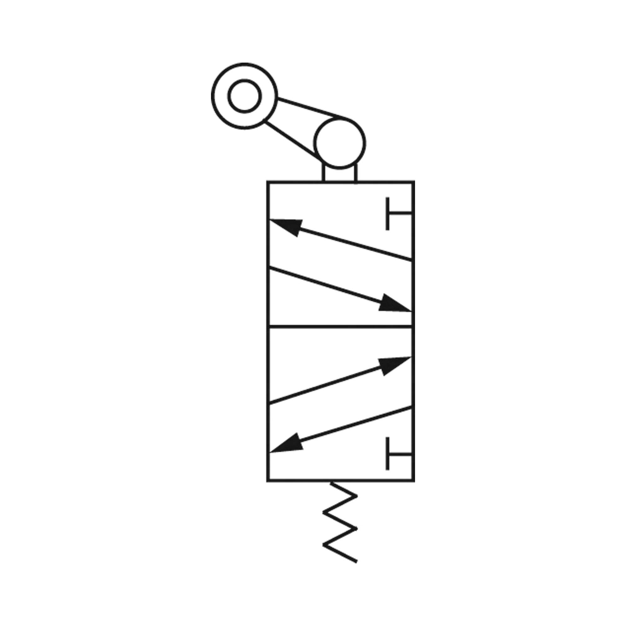 5/2-way valve, Mechanically »M5« Roller lever, Free return, G 1/4 - Riegler 115963