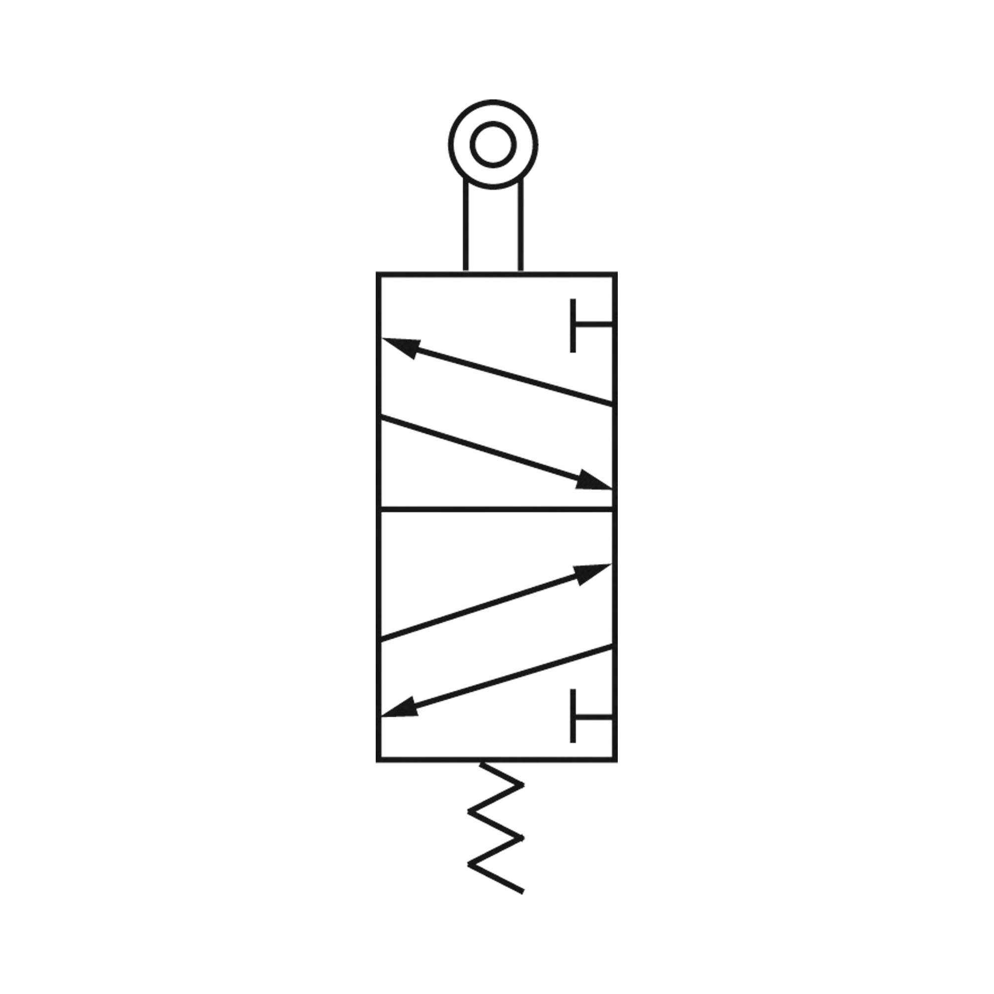 5/2-way valve, Mechanically actuated, »M5«, Roller lever, G 1/4 - Riegler 115959
