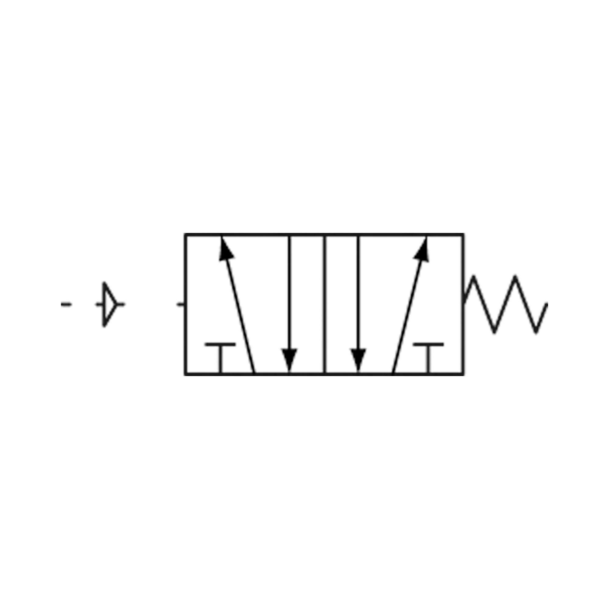 5/2-Wegeventil, pneumatisch, »4A«, monostabil, M5 - Riegler 116052