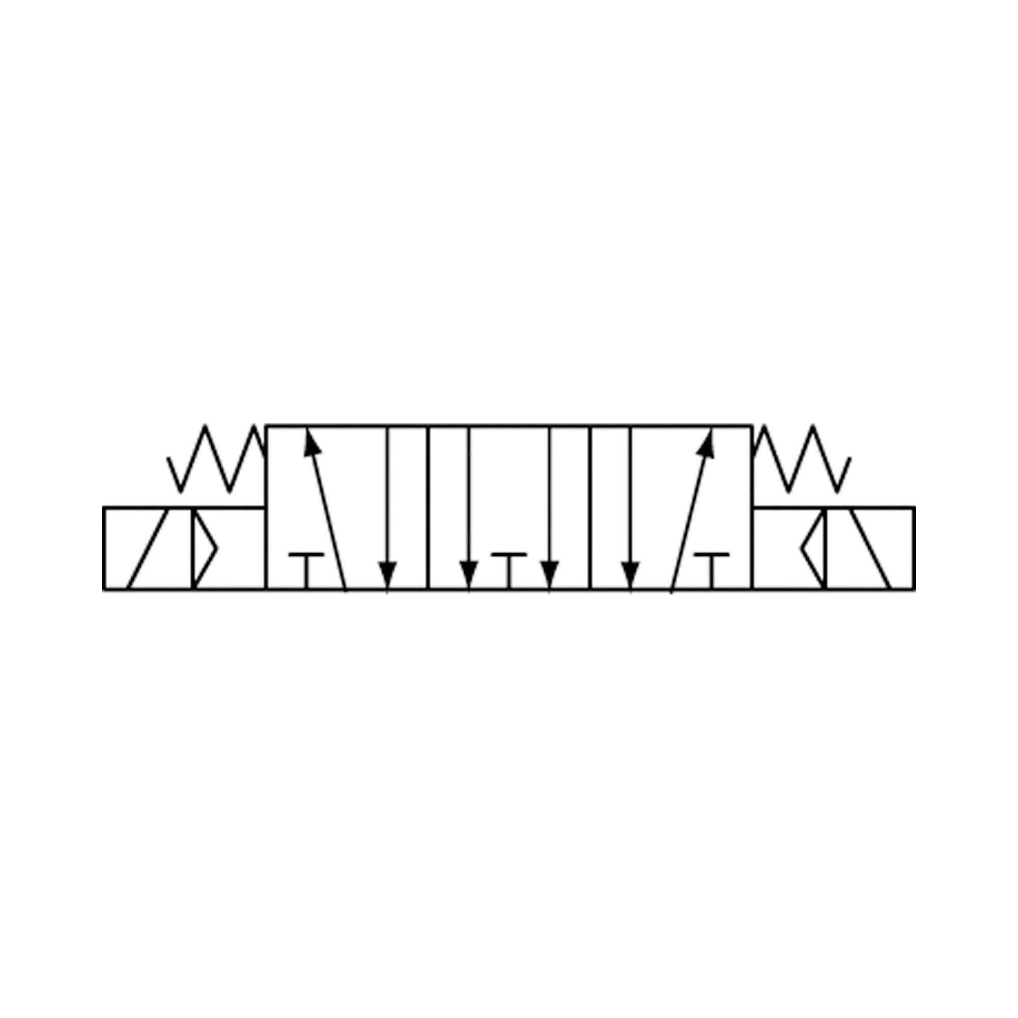 5/3-Wegeventil elektropneum. Mitte entlüftet, M5, 24 V DC - Riegler 116165