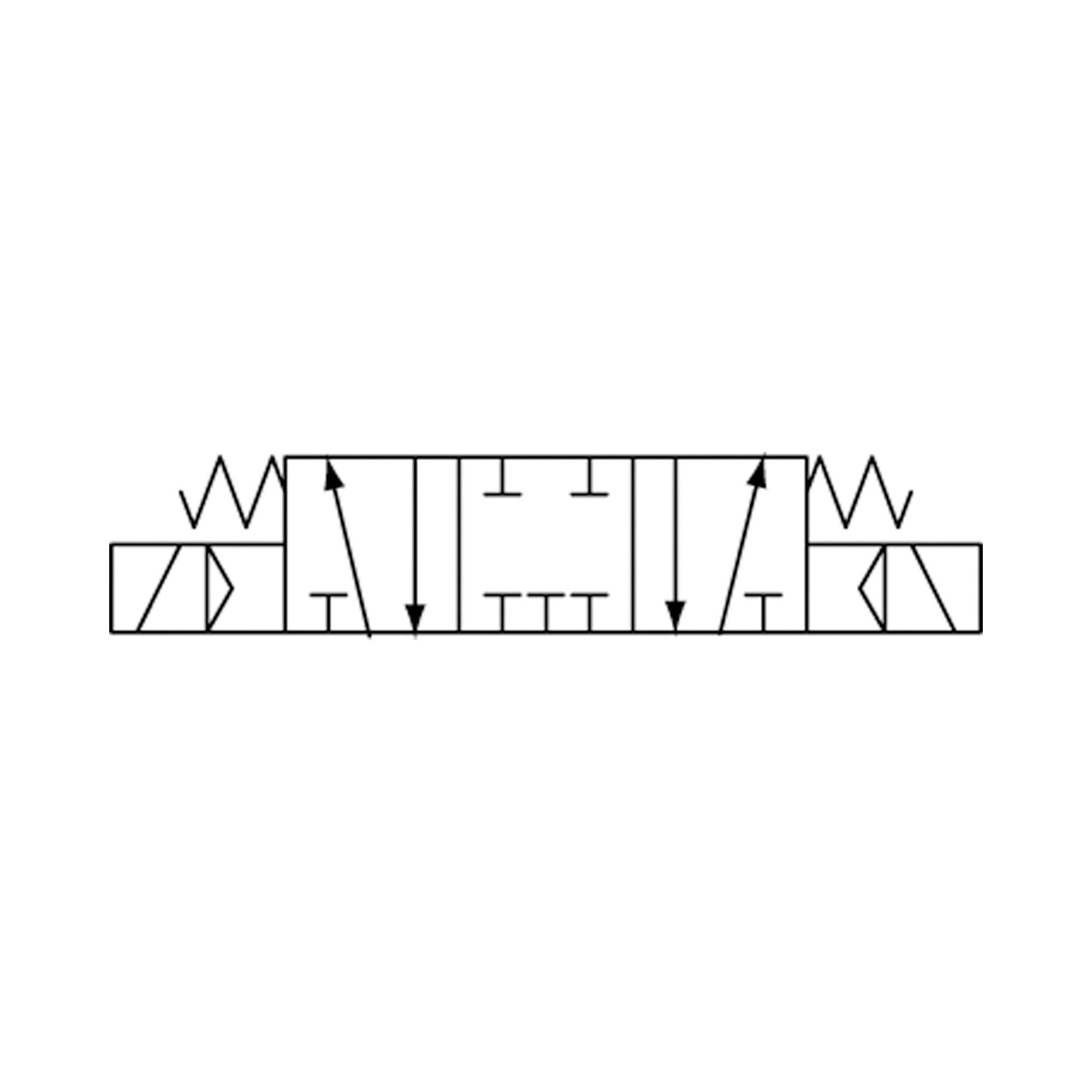 5/3-Wegeventil elektropneum. »4V«, Mitte geschl., M5, 24 V DC - Riegler 116151