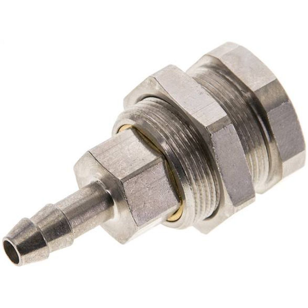 Parker KDAS 6 NW5 MSV. Abreißkupplungsdose (NW5) 6 (1/4")mm Schlauch, Messing vernickelt