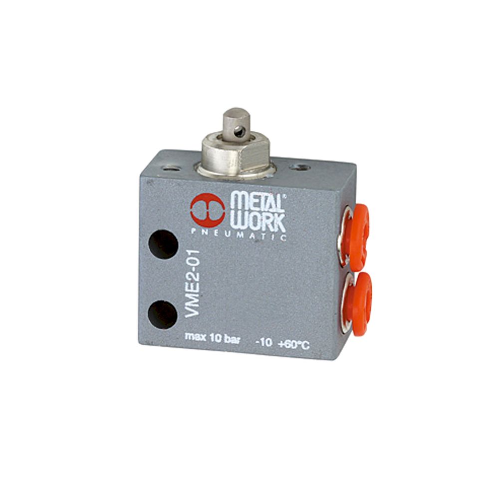 Riegler 106385. 3/2-Wege-Miniaturventil, mechanisch, Stößel, NO, 4 mm seitlich