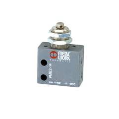 Riegler 106389. 3/2-Miniventil, mech., Stößel, Schalttafeleinbau,NC 4 mm seitl.