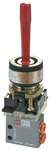 Riegler 106410.3/2-way mini valve, manual, Manual lever, NC monostable M5 side