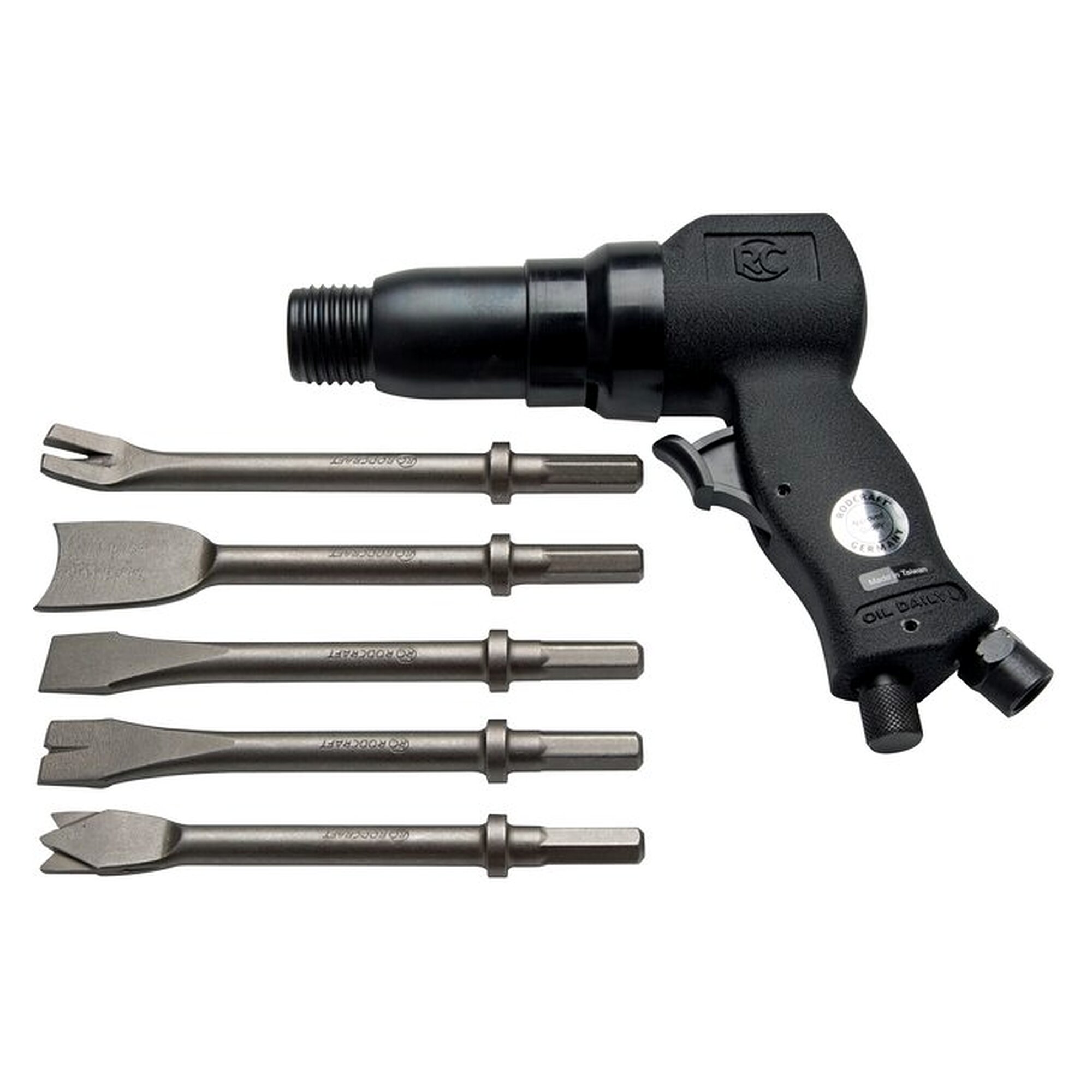 Meißelhammerset mit 5 Meißeln für die Blechbearbeitung, Rp 1/4"