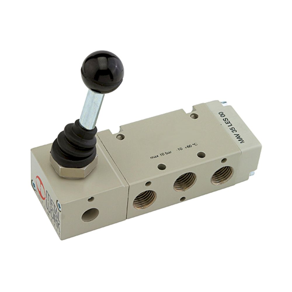 Riegler 106464. 5/2-Wegeventil, man. 90° Hebel monostabil G 1/8