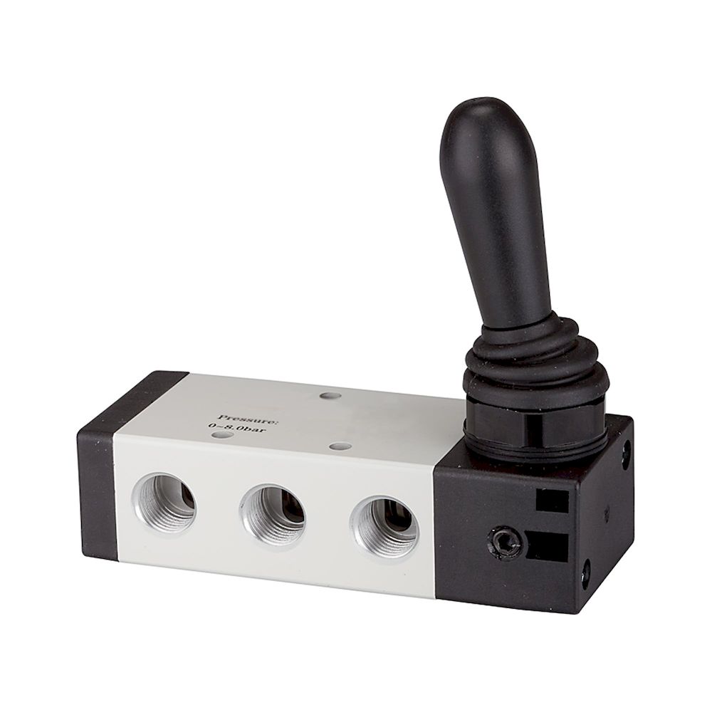 Riegler 115968. 5/3-Wegeventil, handbetätigung »4H«, Mitte geschlossen, G 1/8