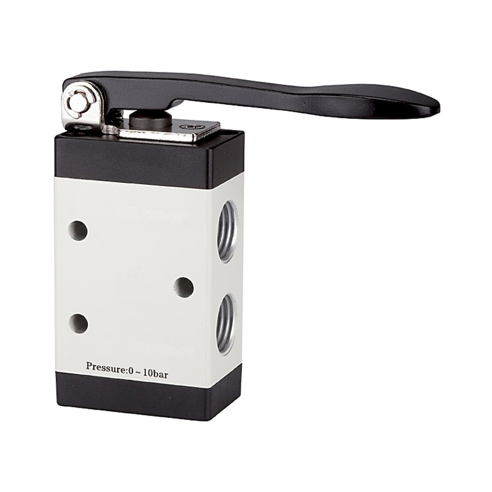 Riegler 115982. 3/2-Wegeventil, manuell betätigt, »M3«, langer Hebel, NC, G 1/8