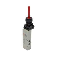 Riegler 106430.5/2-way valve, manual, Manual lever, monostable, G 1/8