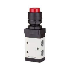 Riegler 115995.3/2-way valve manual »M3« Push button, NC, monostable, G 1/8