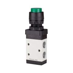 Riegler 115996.3/2-way valve manual »M3« Push button, NC, monostable, G 1/8