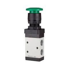 Riegler 116011.3/2-way valve manual »M3« Palm button, NC, monostable, G 1/4