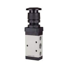Riegler 116012.5/2-way valve, manual »M5« Palm button, monostable, G 1/8