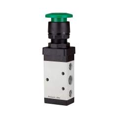 Riegler 116014.5/2-way valve, manual »M5« Palm button, monostable, G 1/8
