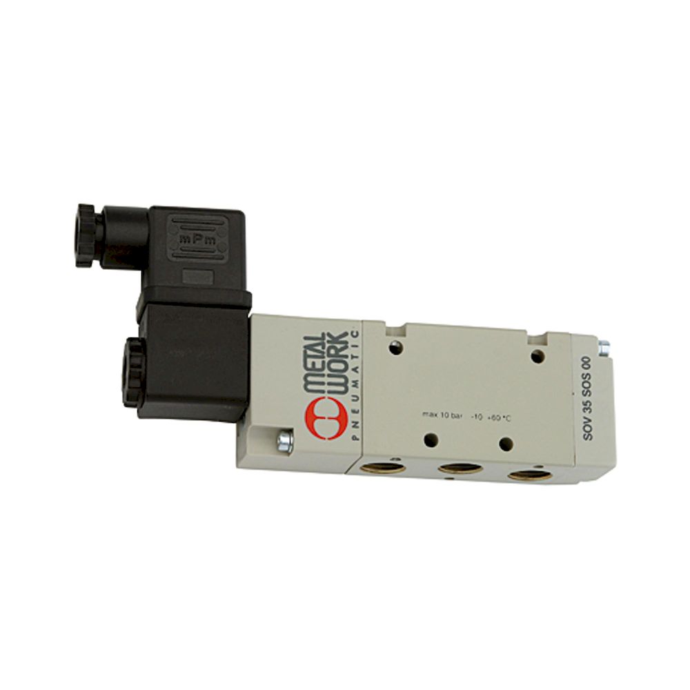 Riegler 106546.5/2-way valve, electropneum., monostable, G 3/8, DN 13.3, 24 V DC