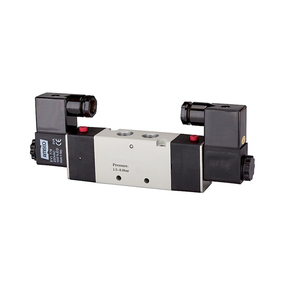 Riegler 116144.5/2-way valve, electropneumatic, »4V«, bistable, 230 V, 50 Hz