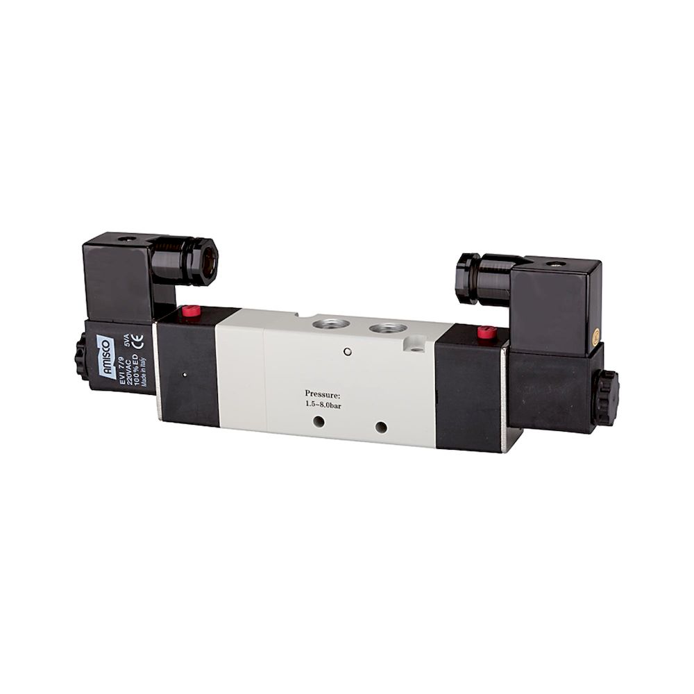 Riegler 116174.5/3-way valve, electropneumatic, »4V« Centre vented, 230 V, 50 Hz