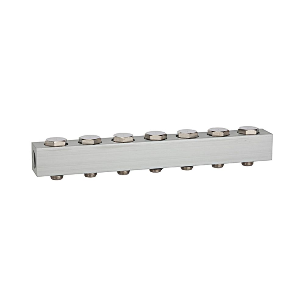 Riegler 106615.Supply strip for the way valves, with 7 valve positions, G 1/8