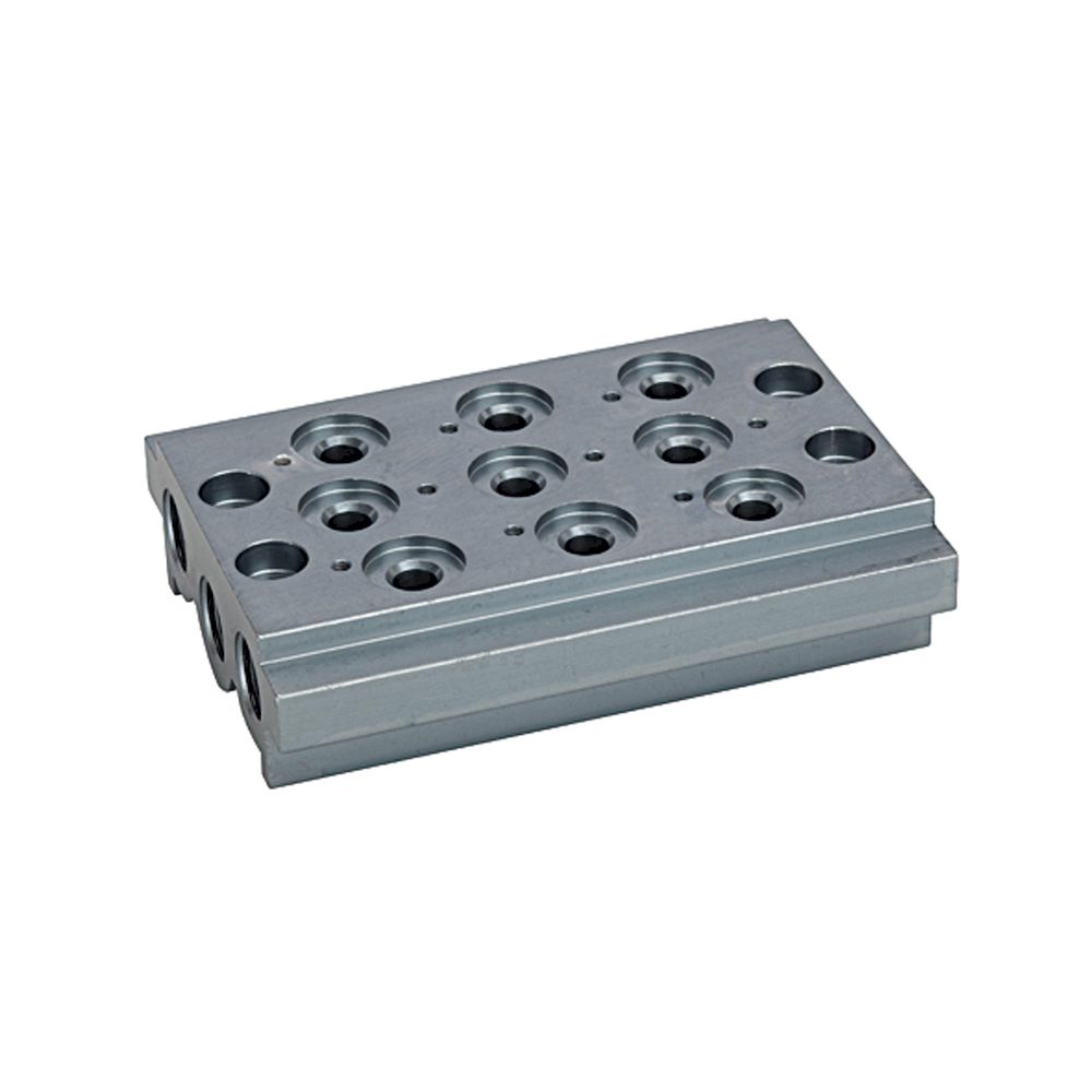 Riegler 106624.Multi-base plate for the way valves, 4 valve positions, G 1/8