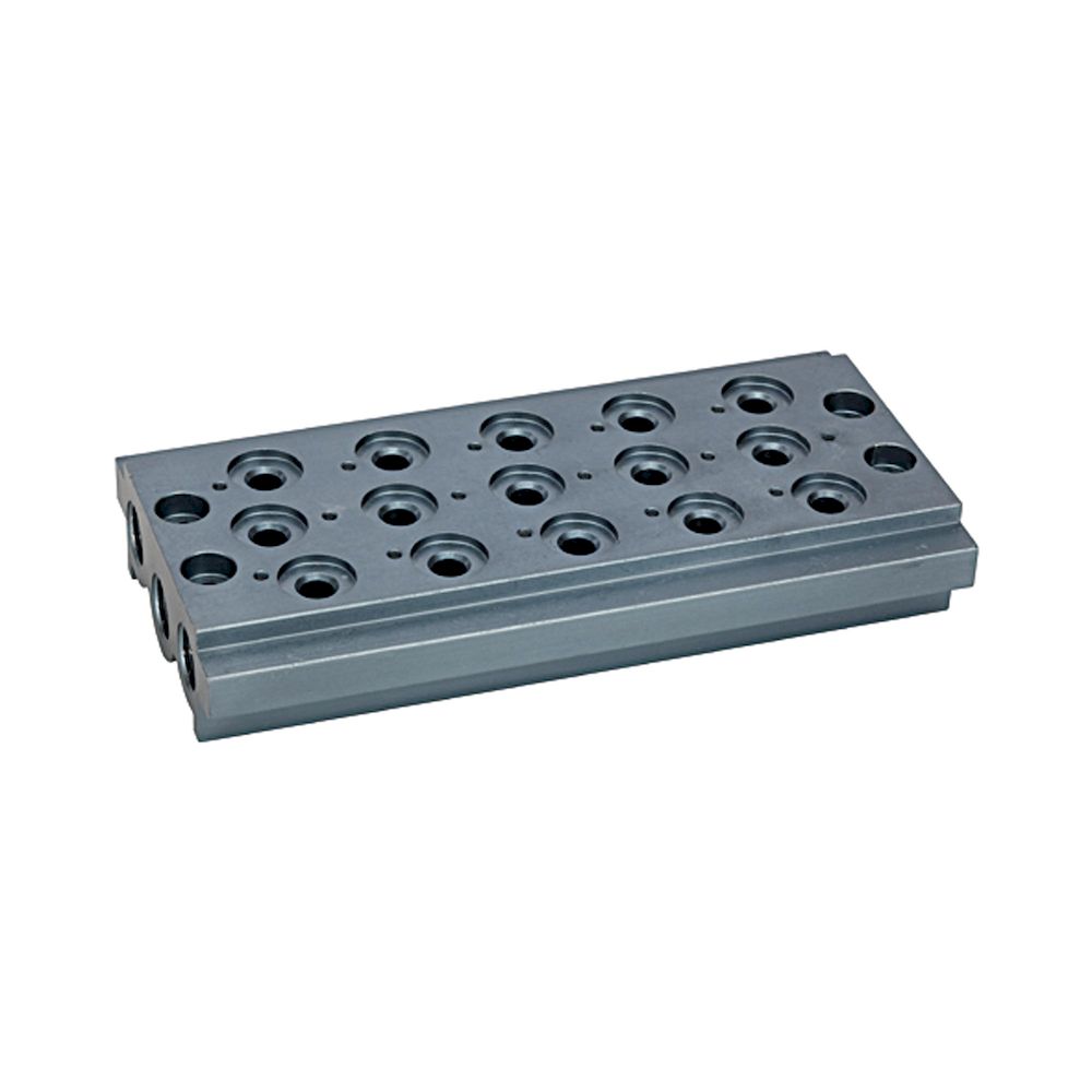 Riegler 106625.Multi-base plate for the way valves, 5 valve positions, G 1/8