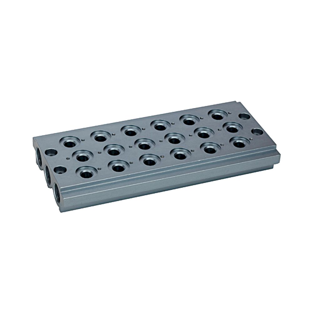 Riegler 106626.Multi-base plate for the way valves, 6 valve positions, G 1/8