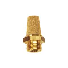 Riegler 113346.Sintered bronze silencer, Brass thread / hexagonal, G 3/8, AF 19