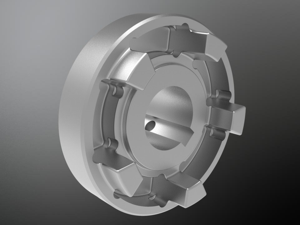KTR 950383103800. Poly-Norm 38 GJL hub AR 1.0 Ø38H7 key DIN 6885/1-JS9  thread
