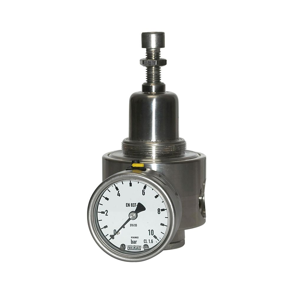 Riegler 101191.Stainless steel pressure regulator, 1.4404, G 1/4, 0.5 - 8 bar