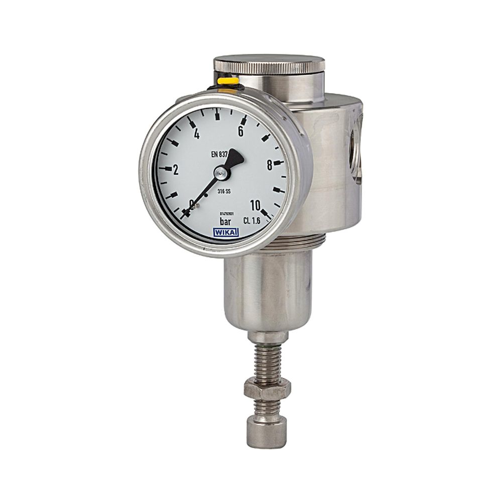 Riegler 101196.Stainless steel pressure regulator, 1.4404, G 1/4, 1 - 15 bar