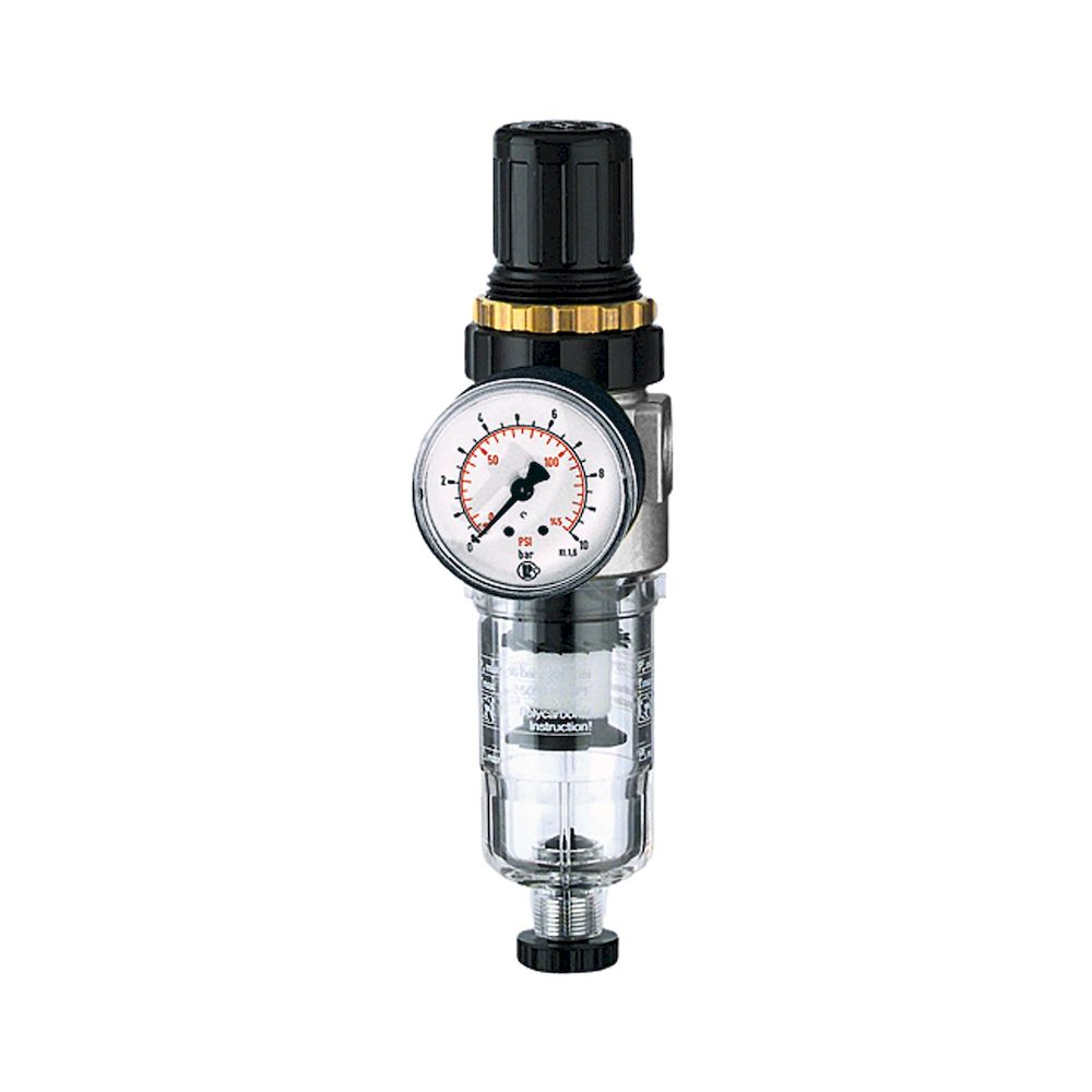 Riegler 100782.Filter regulator »Standard-mini« with PC container, 5 µm, G 1/4
