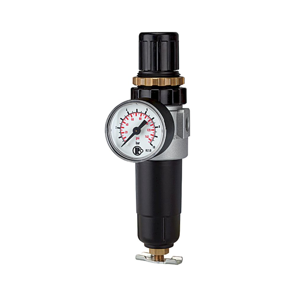 Riegler 100784.Filter regulator »Standard-mini«, Metal container, 5 µm, G 1/4