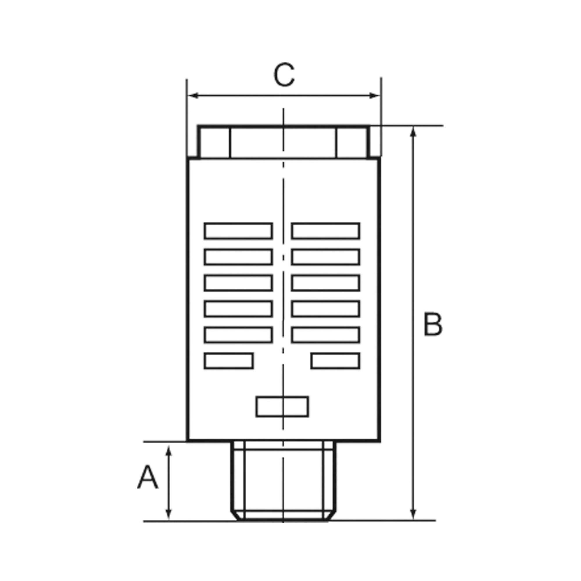 Kunststoff-Schalldämpfer G 1, Stahlnetz-/Baumwollstreifenfüllung - Riegler 113387