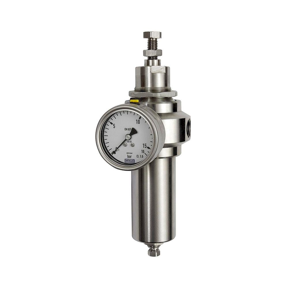 Riegler 133539.Stainless steel filter regulator, 1.4401, G 1/4, 0.4 - 4.0 bar