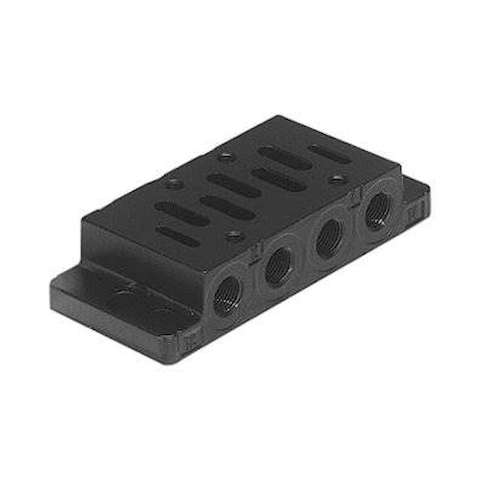 (BASE Plate ISO2-SIMPLE-G3/8-LA) Einzelanschlussplatte, Anschlüsse seitlich - Aventics 5802740000