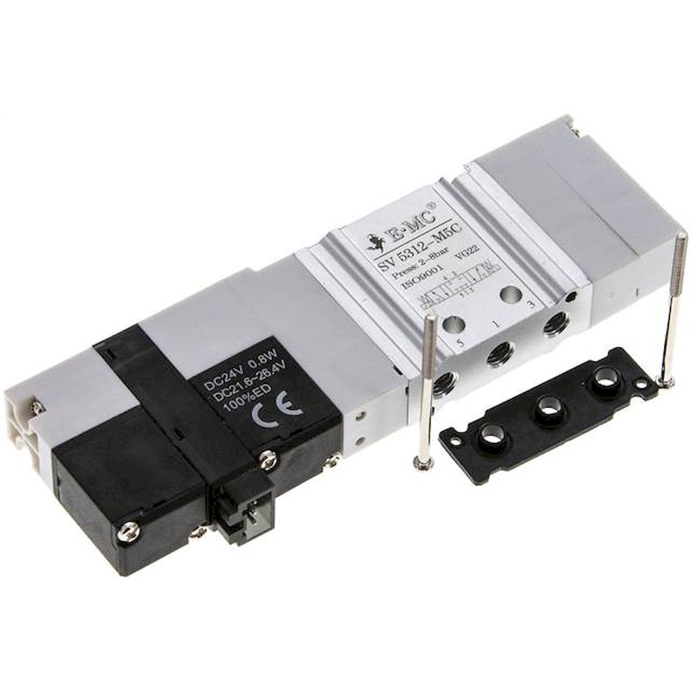 E.MC SV 5312-M5C. Magnetventil für S1V, 5/3-Wege (Mittelstellung geschlossen)