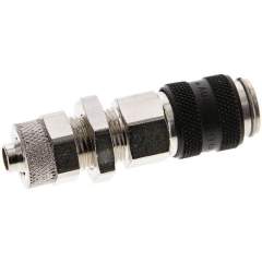 Schott-Kupplungsdose (NW5) 8x6mm Schlauch, Messing vernickelt