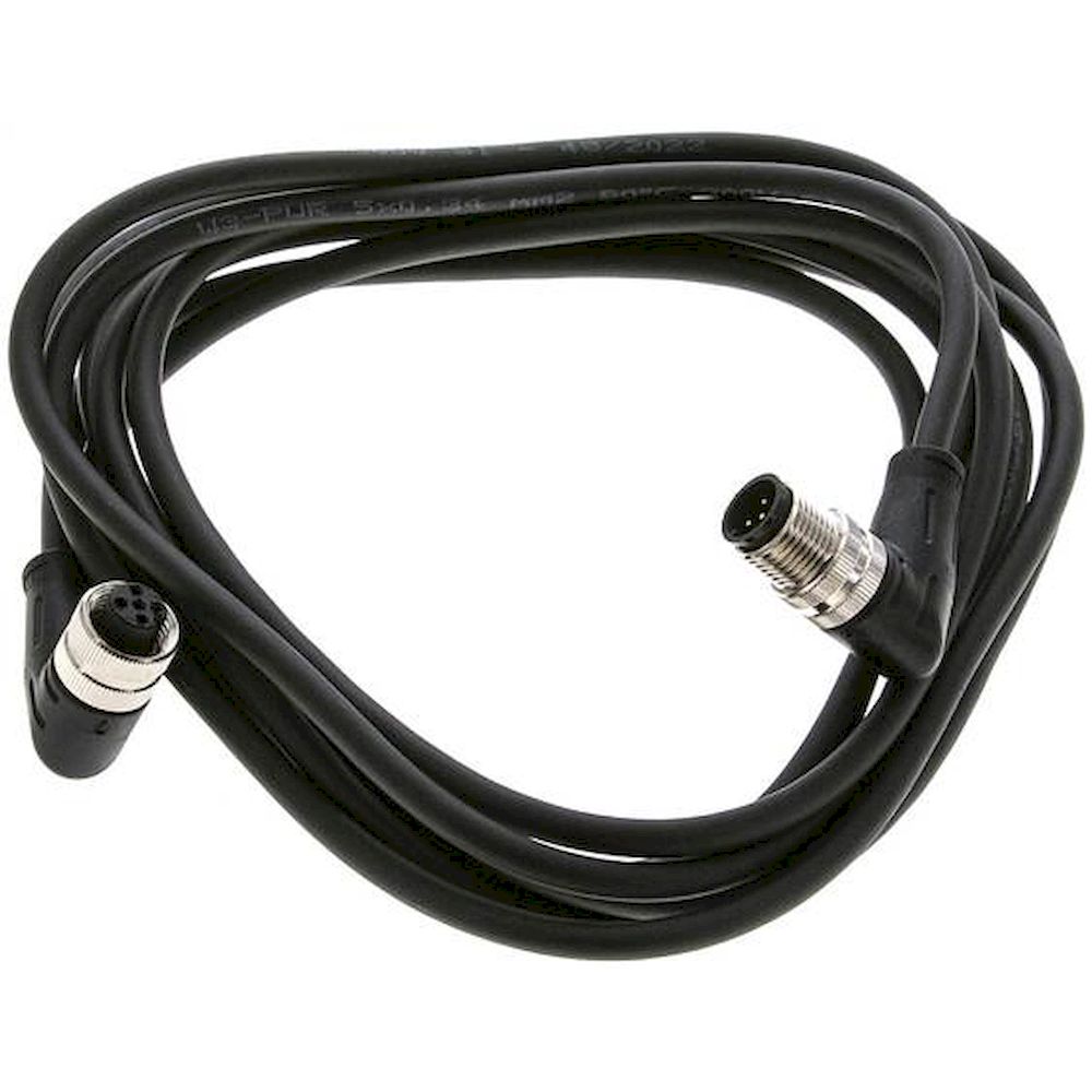 Cable with M12 coupling, 4-wire, 3 m, angled