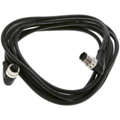 Cable with M12 coupling, 4-wire, 3 m, angled