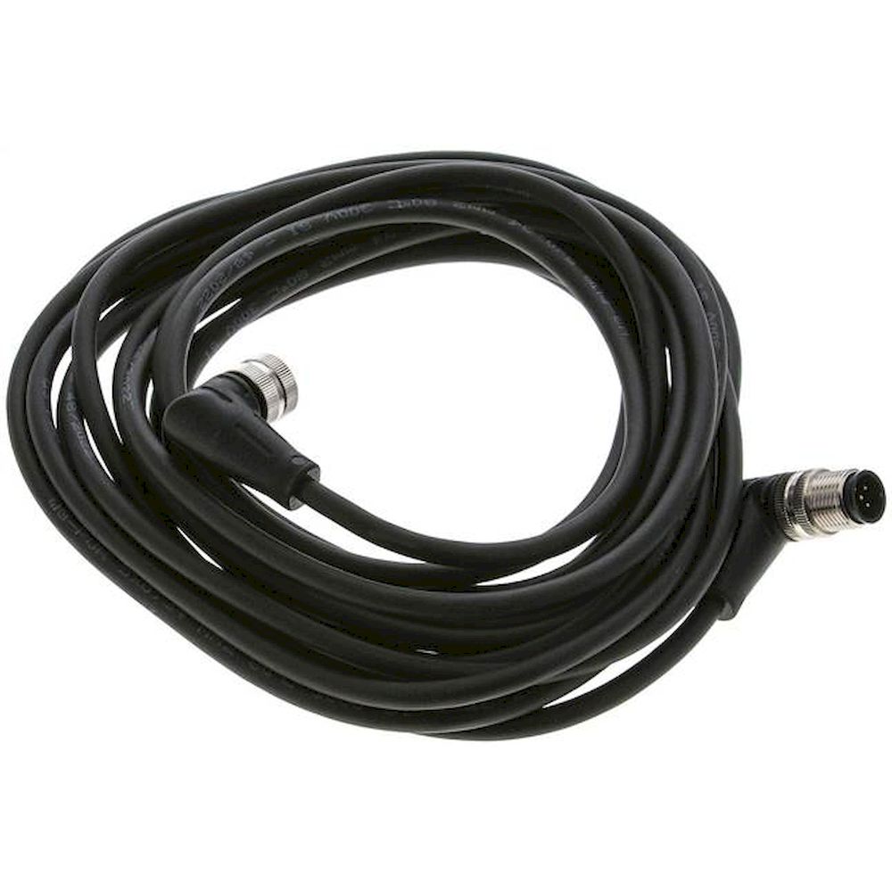 Cable with M12 coupling, 4-wire, 5 m, angled