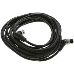 Kabel mit M12-Kupplung, 5 m, abgewinkelt, M 12-Stecker (A-codiert)