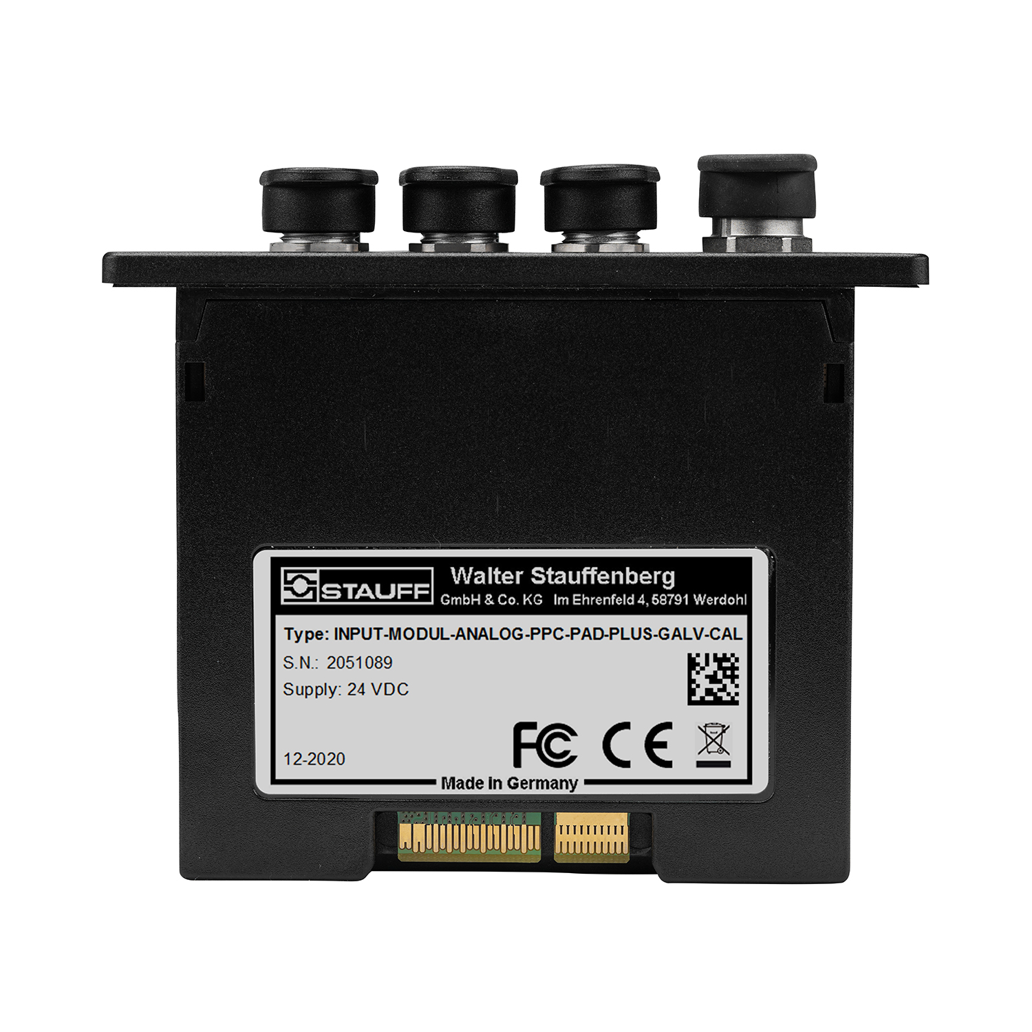 Stauff 6100194736. Input Module for PPC-PAD-PLUS Connection of 3 Analogue Sensors, Galvanically Isolated Sensor Inputs with Calibration Certificate