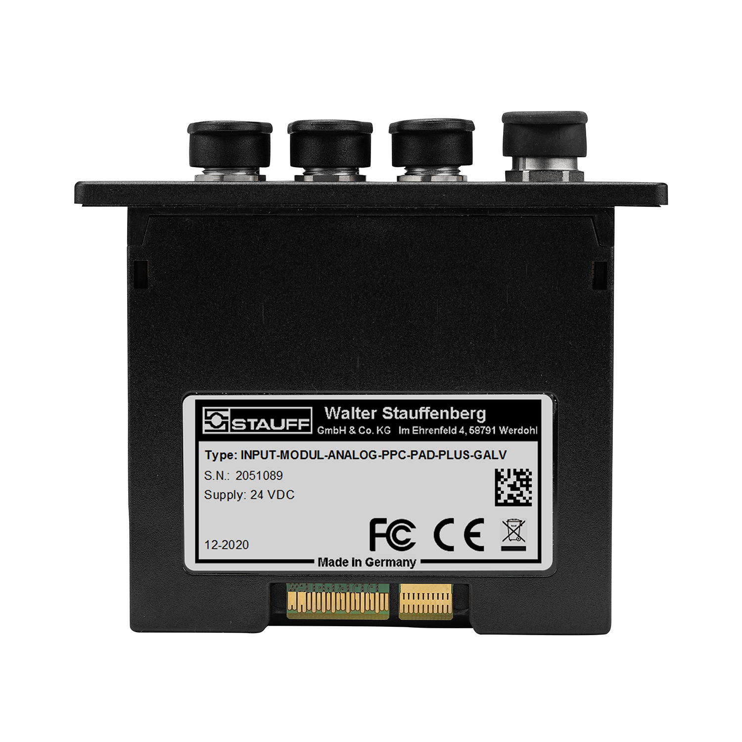Stauff 6100194737. Input Module for PPC-PAD-PLUS Connection of 3 Analogue Sensors, Galvanically Isolated Sensor Inputs