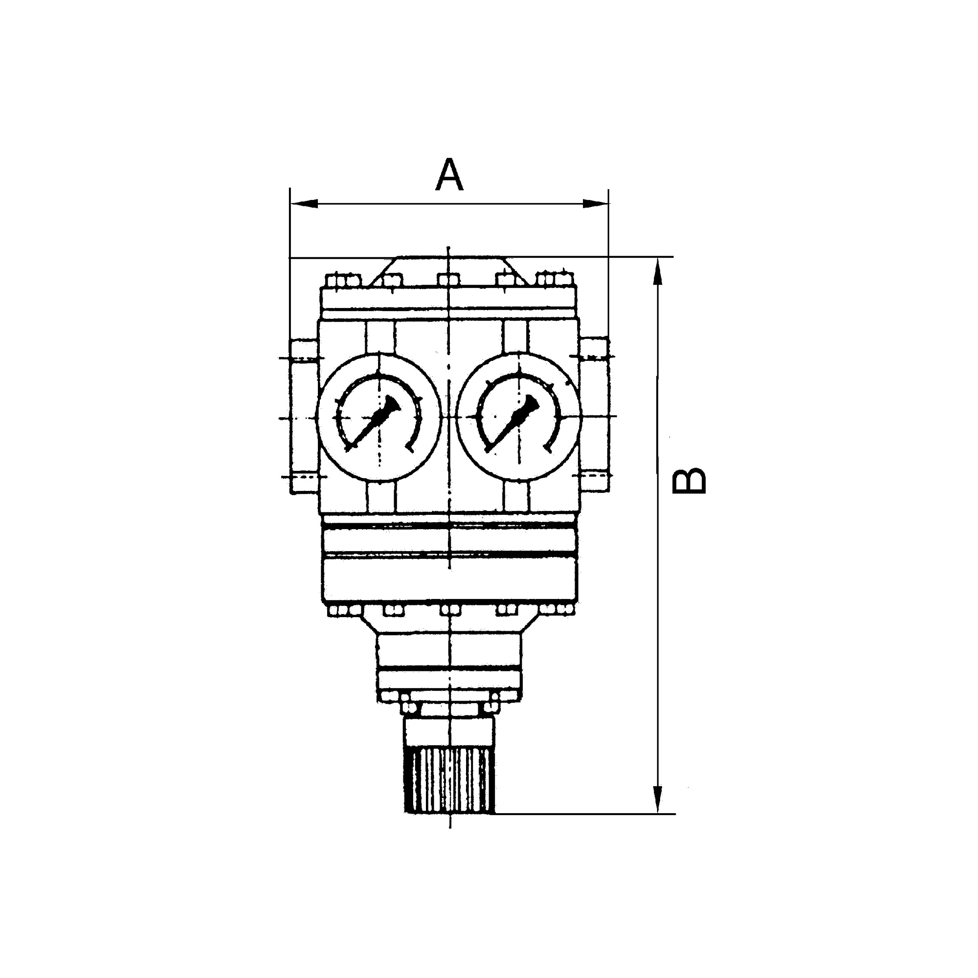 Large pressure regulator, 2 pressure gauges, G 2, 0.5 - 10 bar - Riegler 101141