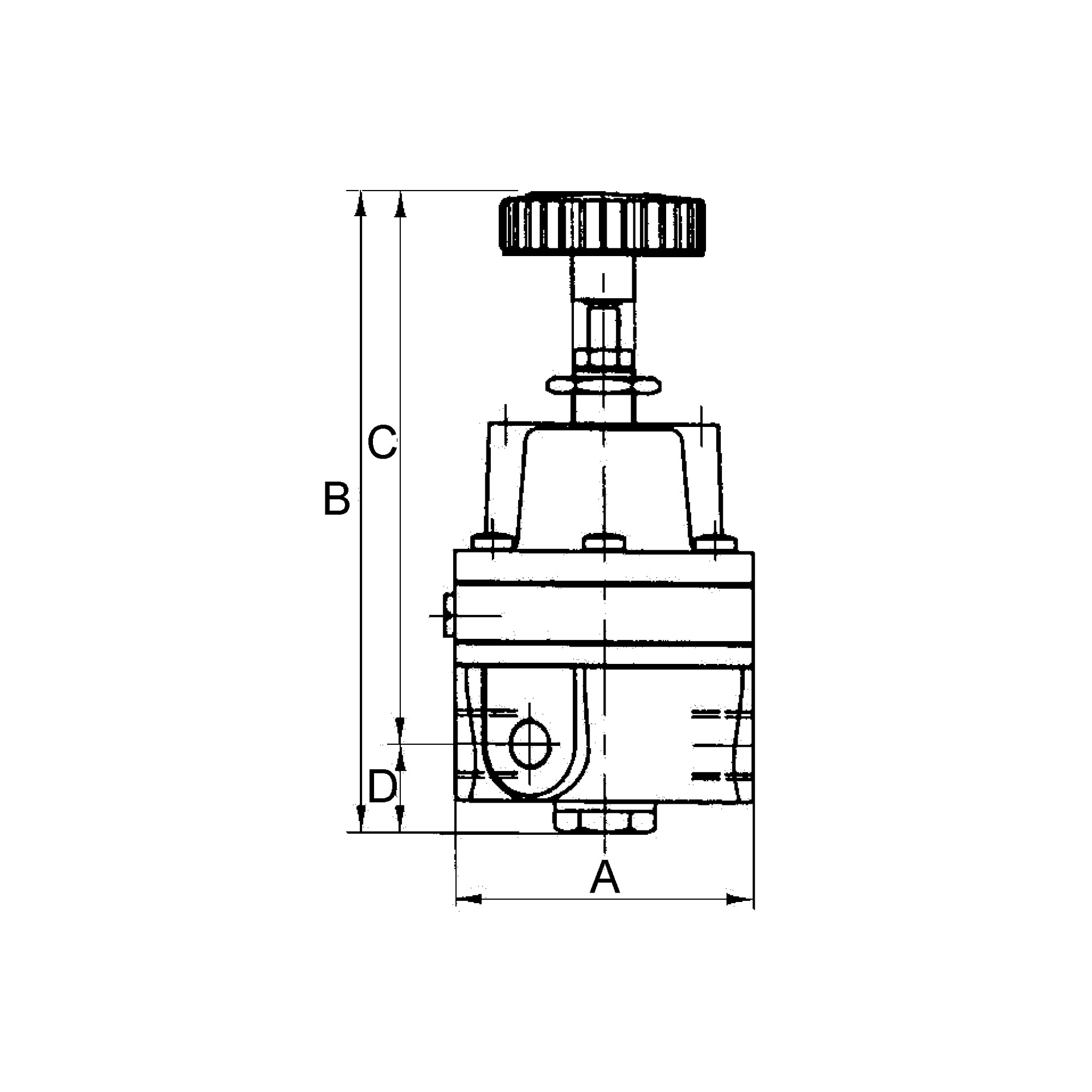 Präzisionsdruckregler ohne Mano, G 1/4, Regelbereich 0,05 - 2 bar - Riegler 101245