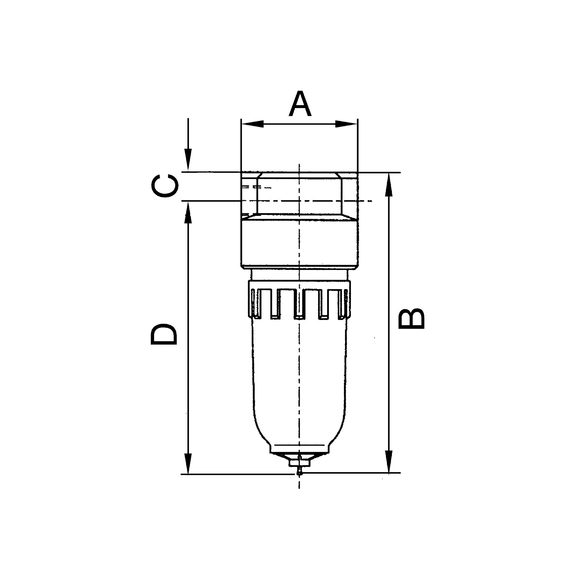 Filter »Standard-mini« with PC container, 8 µm, Size 0, G 1/4 - Riegler 100787